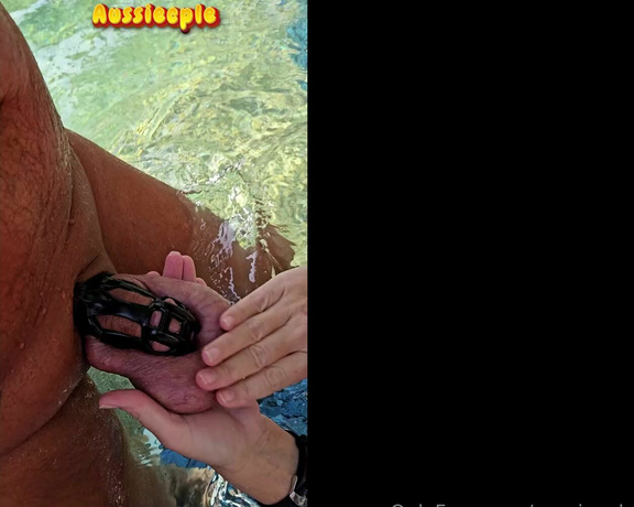 Aussiecple aka aussiecple - 01-12-2024 OnlyFans Video - Poolside ball smacking