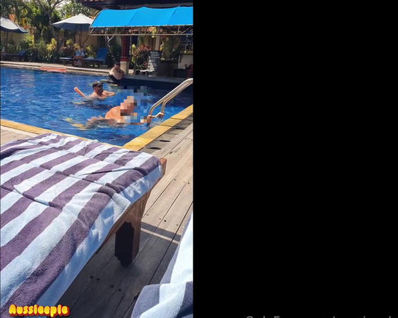 Aussiecple aka aussiecple - 05-18-2024 OnlyFans Video - A locked Mr A getting out of the pool in Bali _ his well bruised ass