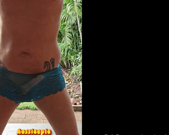 Aussiecple aka aussiecple - 06-20-2024 OnlyFans Video - Is his cock erect because he is wearing panties or because I am kicking his full