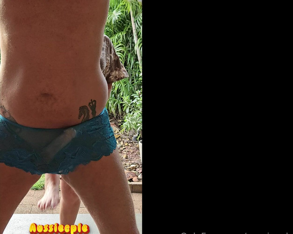 Aussiecple aka aussiecple - 06-20-2024 OnlyFans Video - Is his cock erect because he is wearing panties or because I am kicking his full