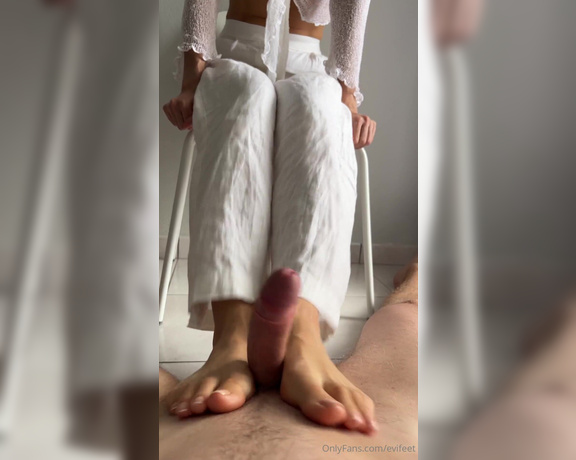 EviFeet aka evifeet - 10-17-2024 OnlyFans Video - My slave lies on the floor, I crush his balls and cock with my foot and