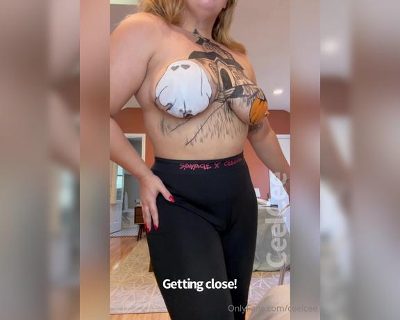 Celia aka Ceelcee OnlyFans - The process of painting my Halloween titties