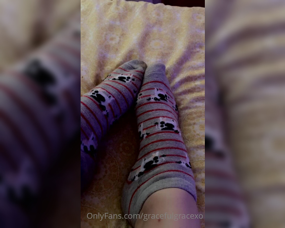 GracefulgraceXO aka Gracefulgracexo OnlyFans - Mani pedi reveal (yes these are cow socks)