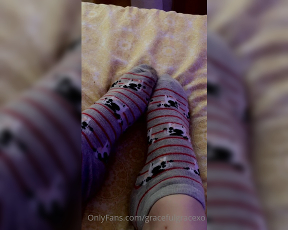 GracefulgraceXO aka Gracefulgracexo OnlyFans - Mani pedi reveal (yes these are cow socks)