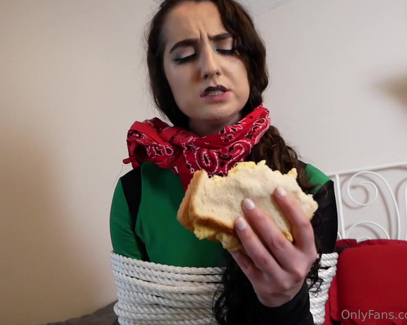 Bunny'sDungeon aka vipbunnyb - 08-01-2024 OnlyFans Video - This is a bondage mukbang vid Watch me struggle to eat my sandwich