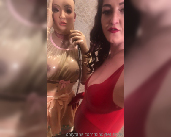 Vivienne L'Amour aka Vlproductionsuk OnlyFans - Rubber doll shower video & strap