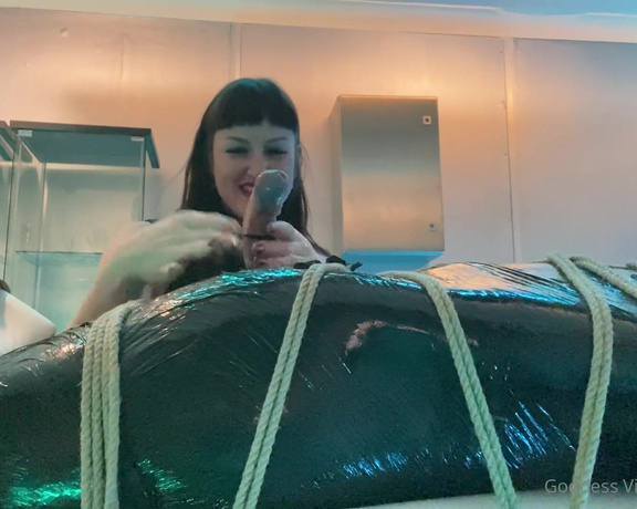 Vivienne L'Amour aka Vlproductionsuk OnlyFans - Epic Cum shot from yesterday’s encasement session in shrink wrap and rope! This was really intense 1