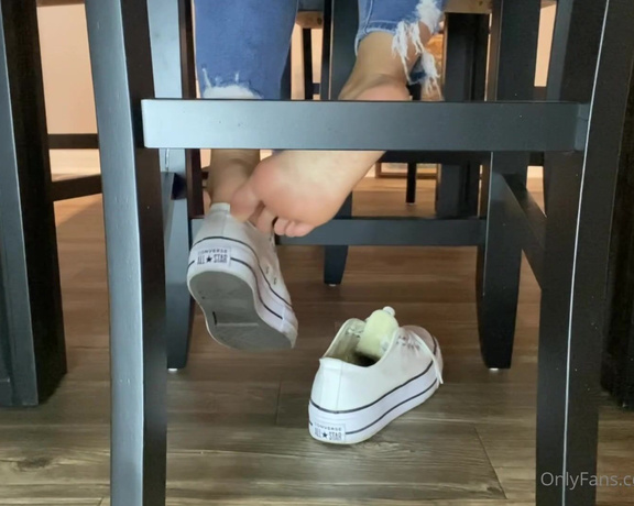 Liv aka Soldmysole OnlyFans - 5 minutes (shoe play + shoe removal) POV I’m sitting in front of you and you can’t stop staring at