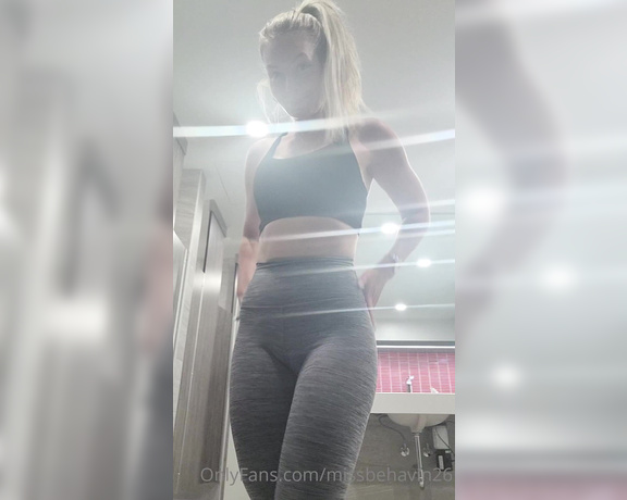 Missbehavin26 aka Missbehavin26 OnlyFans - Sneak peak at the arm day, I can barely push doors open lol goes to scratch nose misses