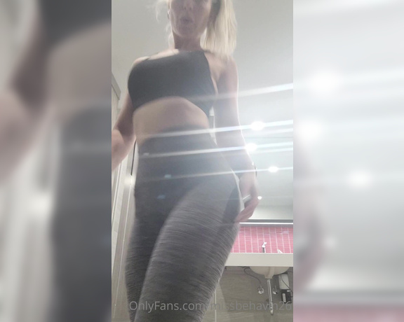 Missbehavin26 aka Missbehavin26 OnlyFans - Sneak peak at the arm day, I can barely push doors open lol goes to scratch nose misses