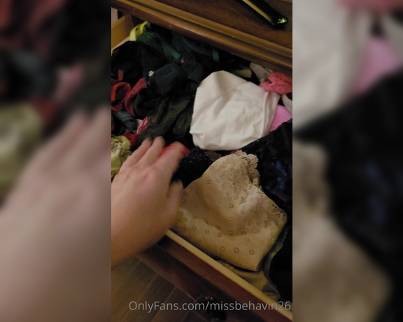 Missbehavin26 aka Missbehavin26 OnlyFans - Little video I made of my panties, bras and toys Kevin asked to see my stash so Im sharing with