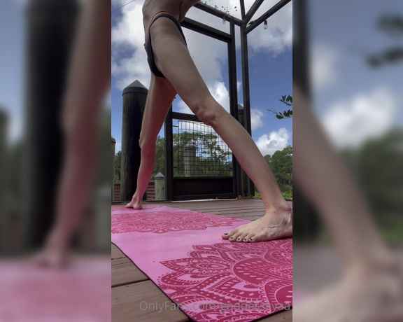 Goddess Kyaa aka Goddesskyaa OnlyFans - Yoga in just my panties… A little cock tease clip so you can see me stretch in the morning light