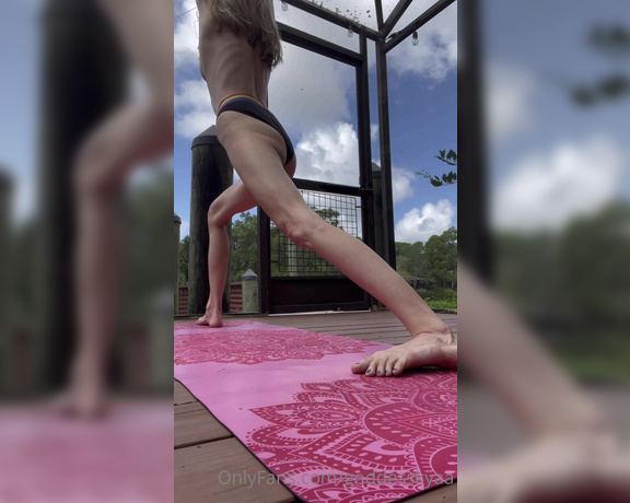 Goddess Kyaa aka Goddesskyaa OnlyFans - Yoga in just my panties… A little cock tease clip so you can see me stretch in the morning light