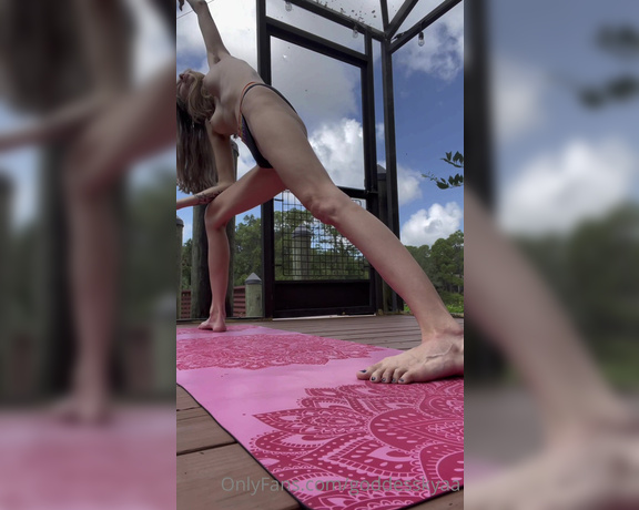 Goddess Kyaa aka Goddesskyaa OnlyFans - Yoga in just my panties… A little cock tease clip so you can see me stretch in the morning light