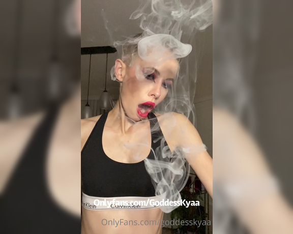 Goddess Kyaa aka Goddesskyaa OnlyFans - Smoking fetish anyone puff puff pass hehe! Wanna get high with me Slow motion smoking for my