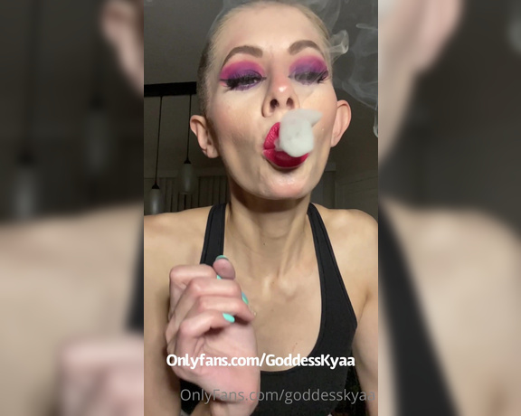 Goddess Kyaa aka Goddesskyaa OnlyFans - Smoking fetish anyone puff puff pass hehe! Wanna get high with me Slow motion smoking for my