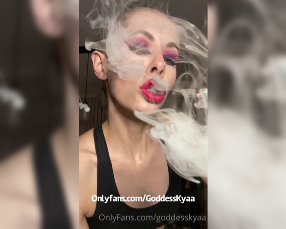 Goddess Kyaa aka Goddesskyaa OnlyFans - Smoking fetish anyone puff puff pass hehe! Wanna get high with me Slow motion smoking for my