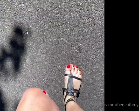 Beneathmytoes aka Beneathmytoes OnlyFans - Took you with me on a little outing This red really pops in my sandals