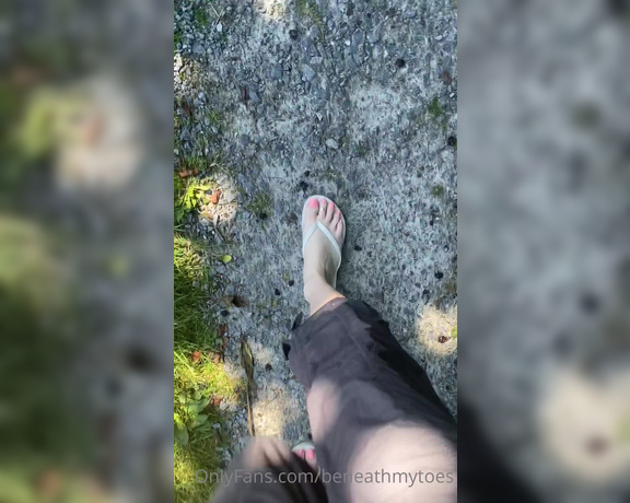 Beneathmytoes aka Beneathmytoes OnlyFans - Flip flop walk! Not the fun slappy sound so much cause I’m SOOO tall and they were far away from the