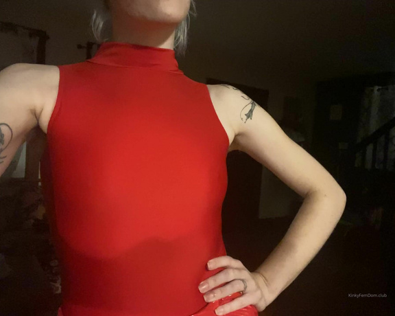 Miss Adah Vonn aka Topdomme OnlyFans - Red stretchy bodysuit with PVC skirt The latter is a little big ~