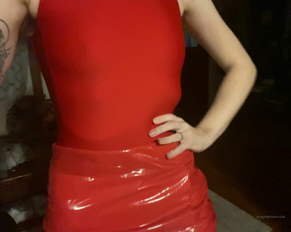 Miss Adah Vonn aka Topdomme OnlyFans - Red stretchy bodysuit with PVC skirt The latter is a little big ~