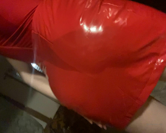 Miss Adah Vonn aka Topdomme OnlyFans - Red stretchy bodysuit with PVC skirt The latter is a little big ~