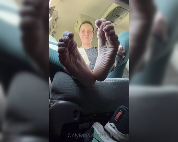 Nina aka Fityoginina OnlyFans - At the park and being sneaky taking my socks off my hot feet for a few min in my truck