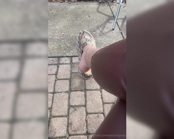 EyeCandyToes aka Eyecandytoes OnlyFans - Dangling my Gucci Slides BTS Who wants to see the full IGNORE video