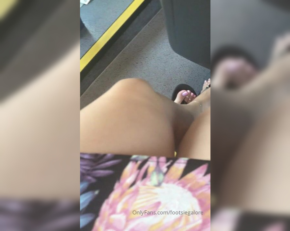 Footsiegalore aka Footsiegalore OnlyFans - A peek into Footsie’s day! Bus stop tease, bus dangling fun! Would you give in and stare or catch