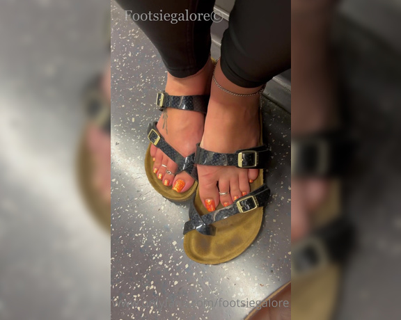 Footsiegalore aka Footsiegalore OnlyFans - Sweaty Saturday stuck on a boiling hot tube train and my Birks are soaking up all the sweat drippi