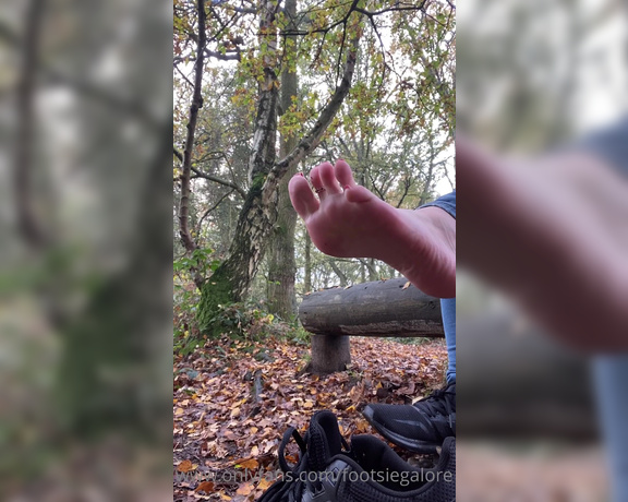 Footsiegalore aka Footsiegalore OnlyFans - I had something in my shoe in the woods on my walk the other day, so annoying! But it made me sit