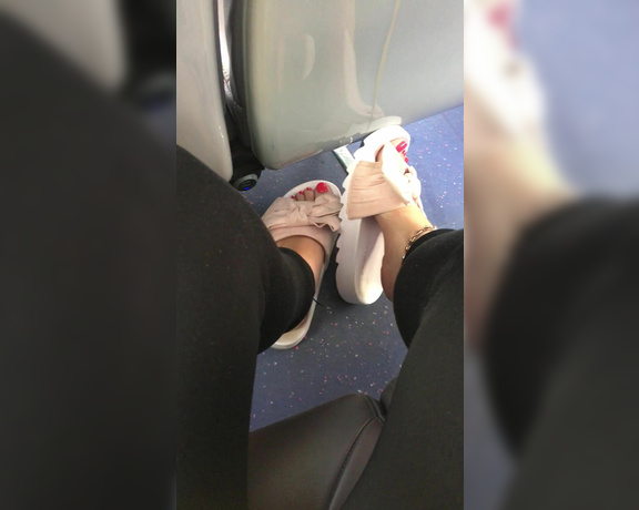 Footsiegalore aka Footsiegalore OnlyFans - Only fans exclusive ! 5 min video of me dangling my footwear on the bus!! I had a few funny looks