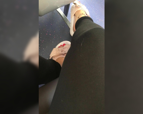 Footsiegalore aka Footsiegalore OnlyFans - Only fans exclusive ! 5 min video of me dangling my footwear on the bus!! I had a few funny looks