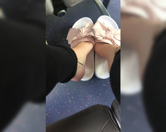 Footsiegalore aka Footsiegalore OnlyFans - Only fans exclusive ! 5 min video of me dangling my footwear on the bus!! I had a few funny looks