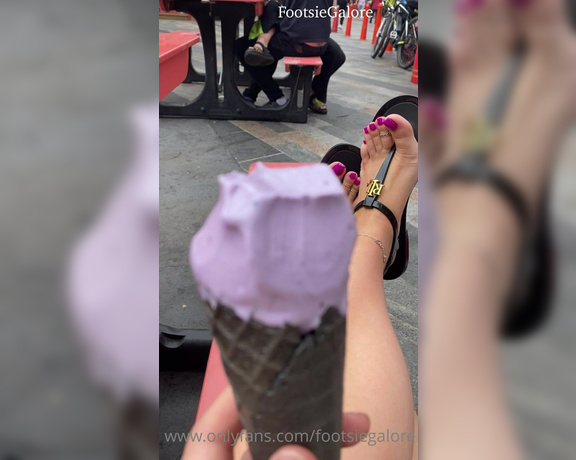 Footsiegalore aka Footsiegalore OnlyFans - China town chill kinda vibes, would you join me for ice cream if you spotted me sitting with my feet