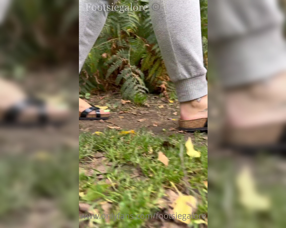 Footsiegalore aka Footsiegalore OnlyFans - Quiet autumn Birkenstock walks in the forest, I like to feel my feet on the earth though, is that