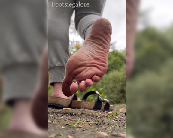 Footsiegalore aka Footsiegalore OnlyFans - Quiet autumn Birkenstock walks in the forest, I like to feel my feet on the earth though, is that