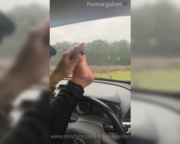 Footsiegalore aka Footsiegalore OnlyFans - Pulled up and put my feet up in the car, my soles are so hot after driving in my boots