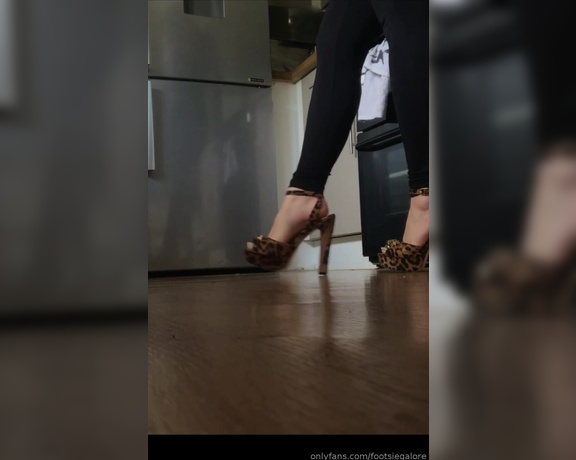 Footsiegalore aka Footsiegalore OnlyFans - Only fans exclusive! Leopard heels in the kitchen