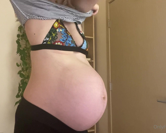 Lilly aka Lillyvig OnlyFans - Just a woman at 9 months pregnant getting undressed after a long day Internet daddies, my baby need