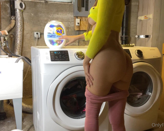 Lilly aka Lillyvig OnlyFans - POV your my step son and you walk in on me doing your laundry