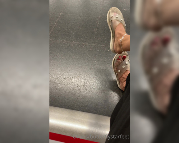 Emma aka Queenstarb OnlyFans - POV the woman sitting next to you in the subway is playing with her slippers and you cant stop sta 1