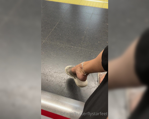 Emma aka Queenstarb OnlyFans - POV the woman sitting next to you in the subway is playing with her slippers and you cant stop sta 1
