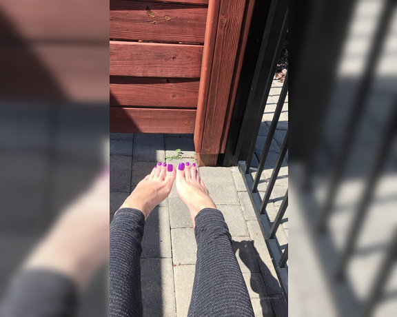 Beautyandherfeetz aka Beautyandherfeetz OnlyFans - And a little clip of these purple beauties! I can’t help but also look at the shadows my feet