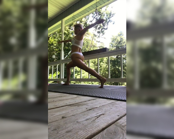 Goddess Anabelle Pync aka Anabellepync OnlyFans - Here a full #video of me doing #yoga outside in my white sports bar and white thong