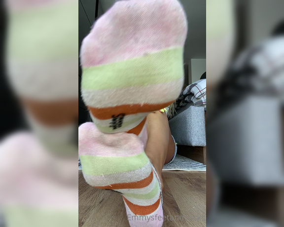 Emmysfeetandsocks aka Emmyfeetandsocks OnlyFans - Day 1 and it was a fucking hot one What do you think how long I should wear them 2