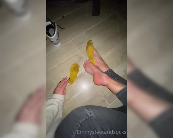 Emmysfeetandsocks aka Emmyfeetandsocks OnlyFans - Day 4 with them… and OmG they are so SMELLY!! I swear, it’s bc I wear these fake shoes… they