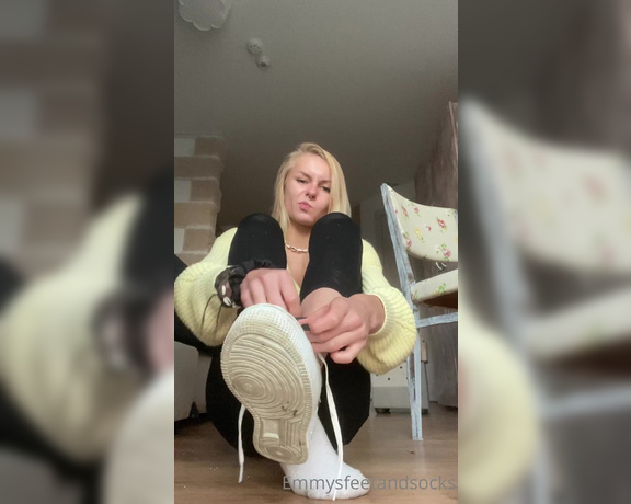 Emmysfeetandsocks aka Emmyfeetandsocks OnlyFans - I was sick the last week but of course I come back with a pair of super sweaty white” socks… An 1