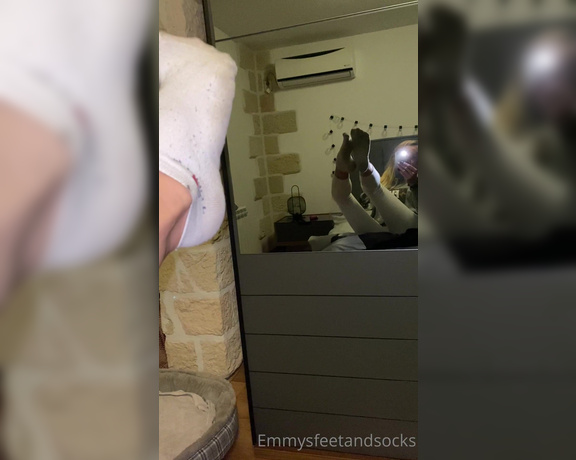 Emmysfeetandsocks aka Emmyfeetandsocks OnlyFans - Finally done with cleaning… I’m so dead and my socks too I mean look at them… idk if they gonna