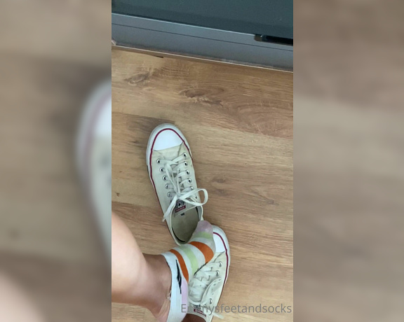 Emmysfeetandsocks aka Emmyfeetandsocks OnlyFans - Day 1 and it was a fucking hot one What do you think how long I should wear them 1